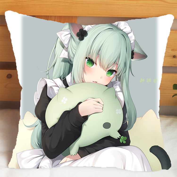 花仟陌猫羽雫抱枕猫耳娘二次元周边卡通靠垫男女朋友生日礼物枕套163