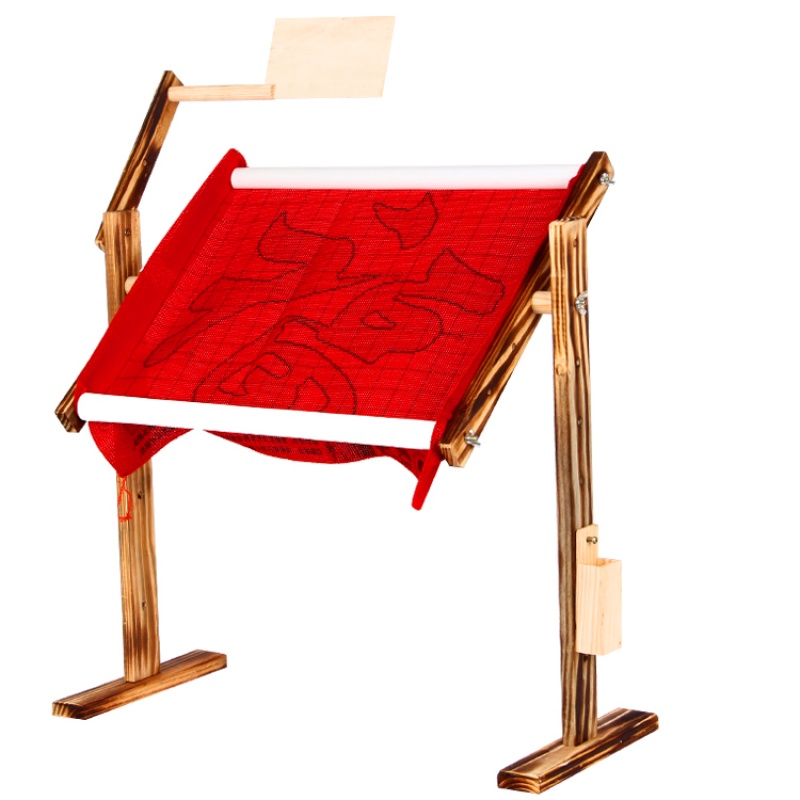 实木绣花架十字绣架子1米的绣布 床上可调台式苏绣绣架十字绣框架