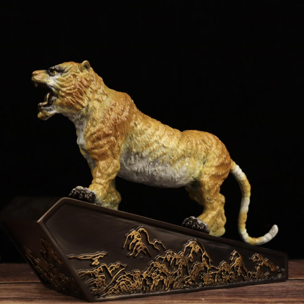 纯铜老虎摆件生肖虎财源虎上山虎客厅办公室装饰铜虎福虎临门 一款彩