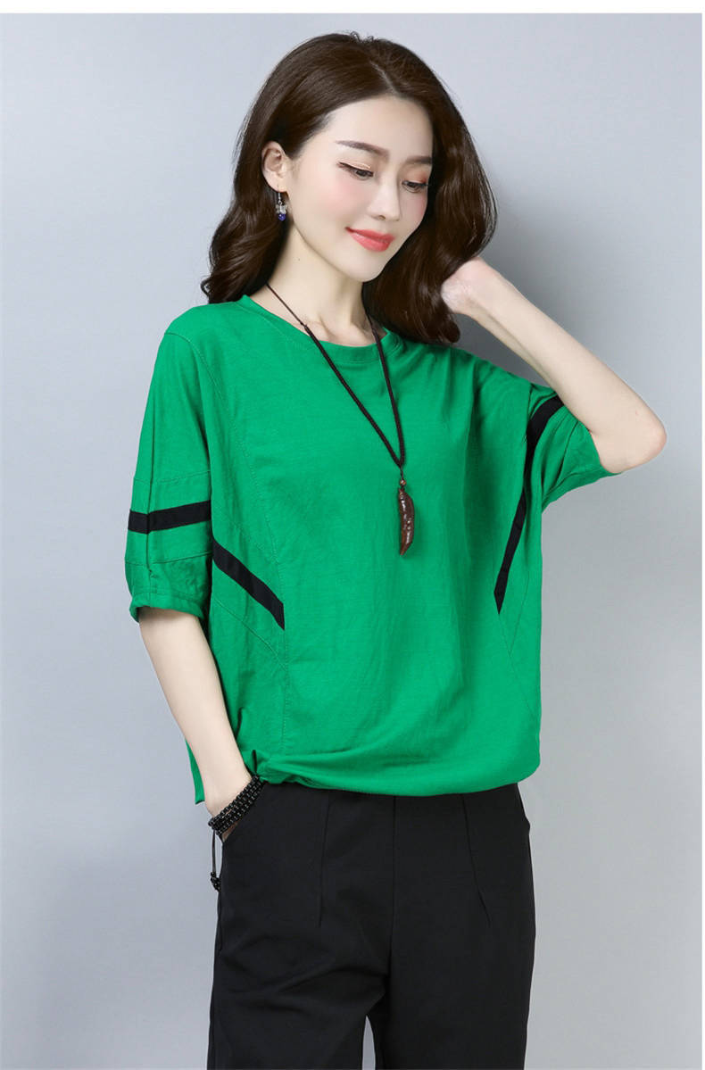 大码女装蝙蝠袖短袖t恤女夏装新款上衣韩版时尚宽松百搭打底衫潮拉身