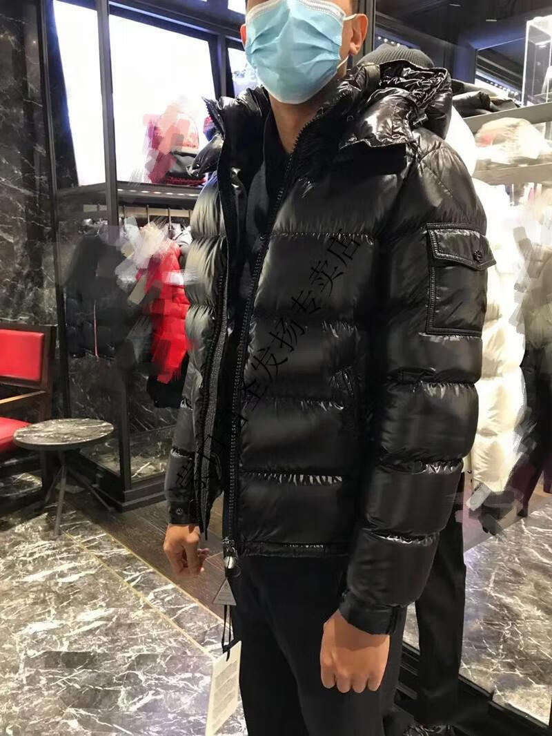 蒙口 专柜陈奕迅同款羽绒服玛雅加厚连帽短款白鹅绒亮面情侣外套