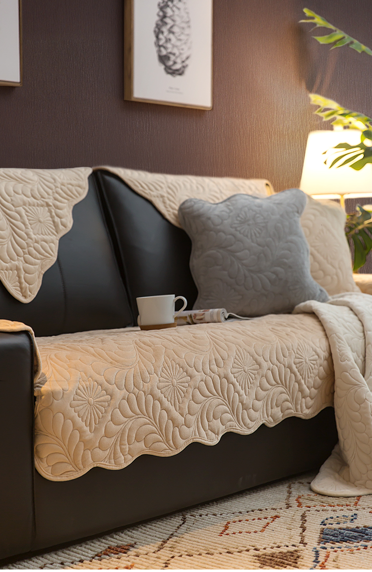 真皮沙发垫 高档 四季沙发垫盖布防滑通用定做真皮实木套罩靠背巾扶