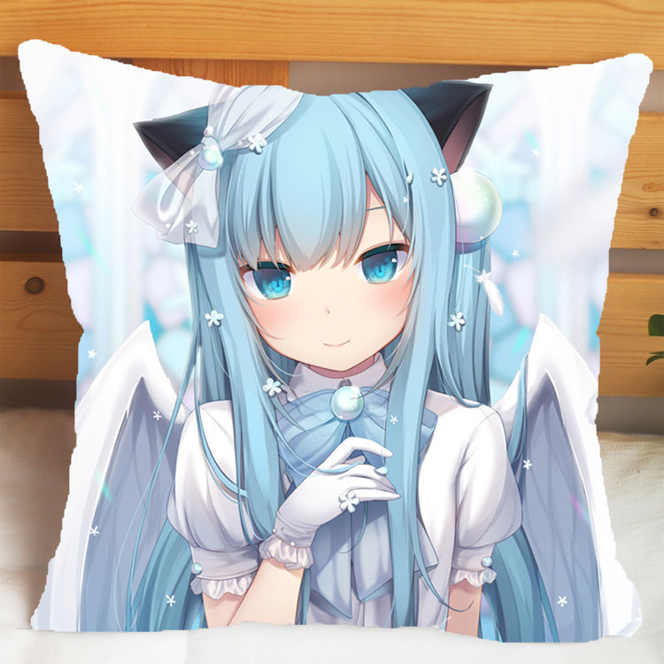 花仟陌猫羽雫抱枕猫耳娘二次元周边卡通靠垫男女朋友生日礼物枕套163