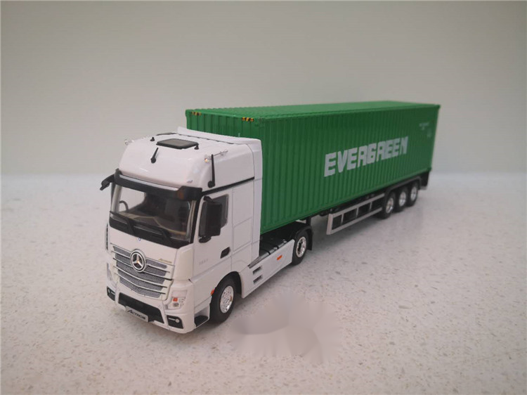 150奔驰benz马士基集装箱卡车模型物流货柜车快递运输车定制涂装20尺