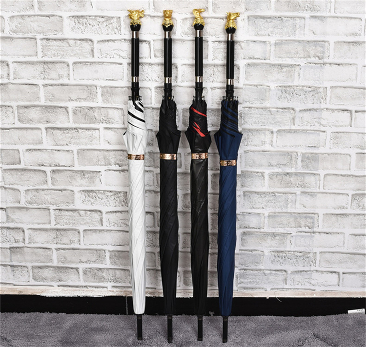 创意12十二生肖龙头中国风长柄可拔出个性防身遮阳雨伞剑蛇带剑手柄黑