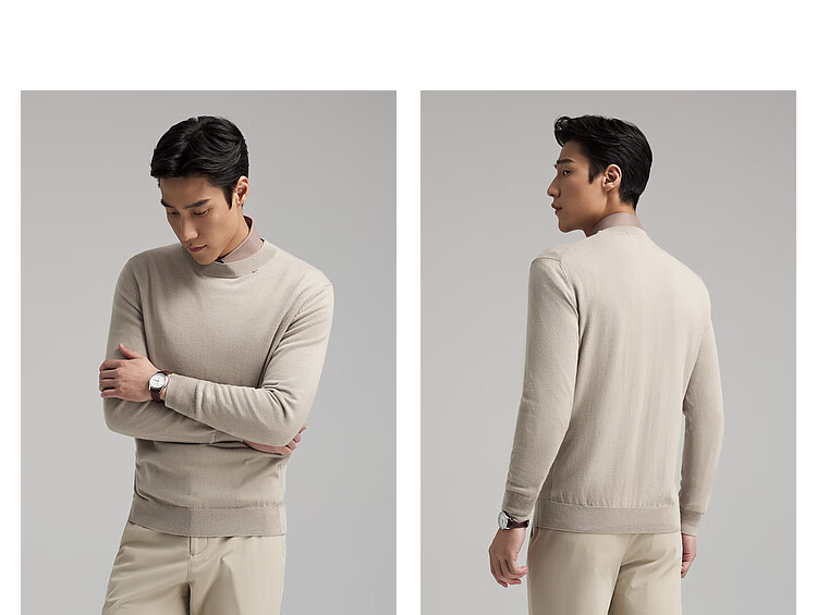 YOUNGOR Sweater for Men, Autumn And Winter Business Casual Knit Pullover for Young Men, Blue, 95cm 16
