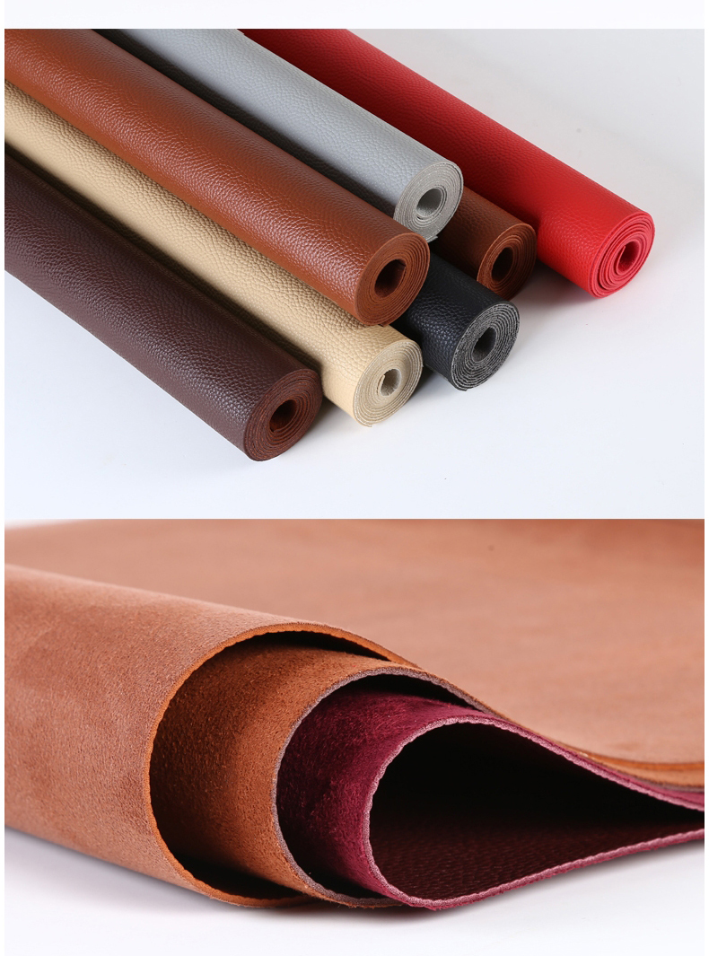 人造革布料麂皮加厚皮革面料pu皮料人造革仿真皮沙发布料荔枝纹diy