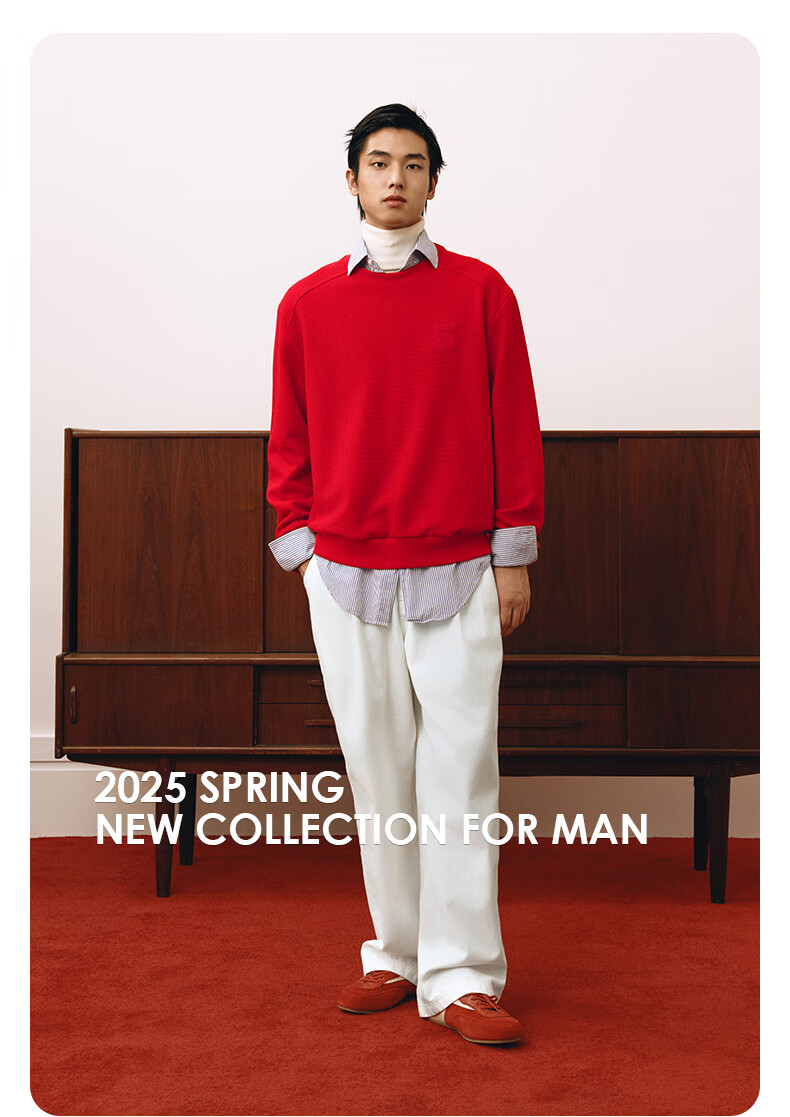 GXG Men's Clothing, Multi-Color Long-Sleeve Top New Year Sweatshirt, 2025 Spring New Product, Khaki Color, 180/XL 13