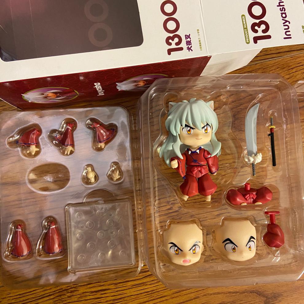 犬夜叉 祖国版 gsc粘土人q版1300#犬夜叉杀生丸关节可动换脸公仔模型