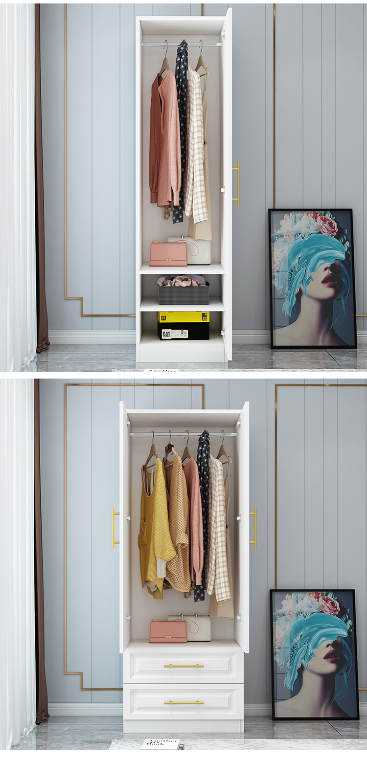 轻奢家装2门衣柜卧室衣橱经济易储物美容院单门挂 40*60*180 5格2门