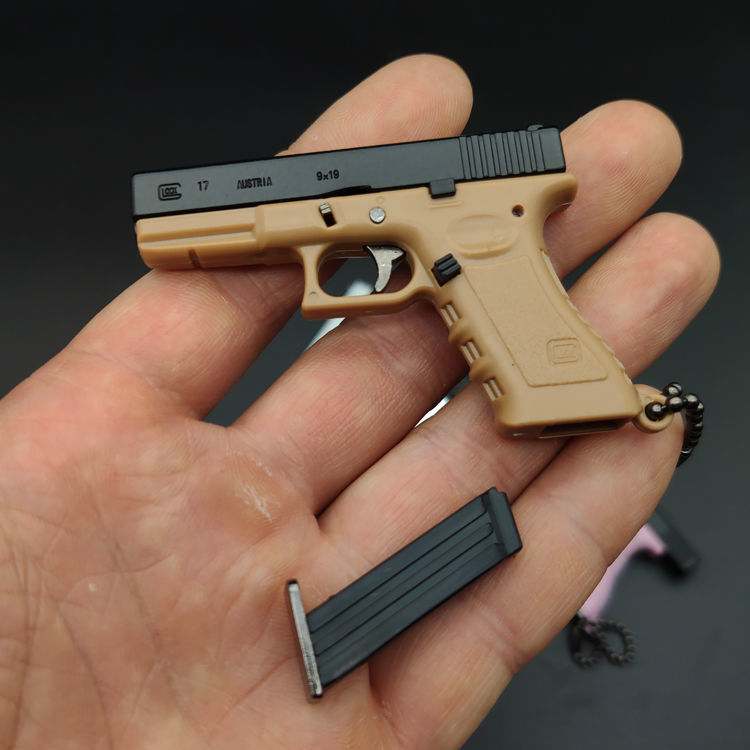 格洛克17迷你微缩小13模型枪仿真玩具手抢钥匙扣不可发射和抛壳预售银