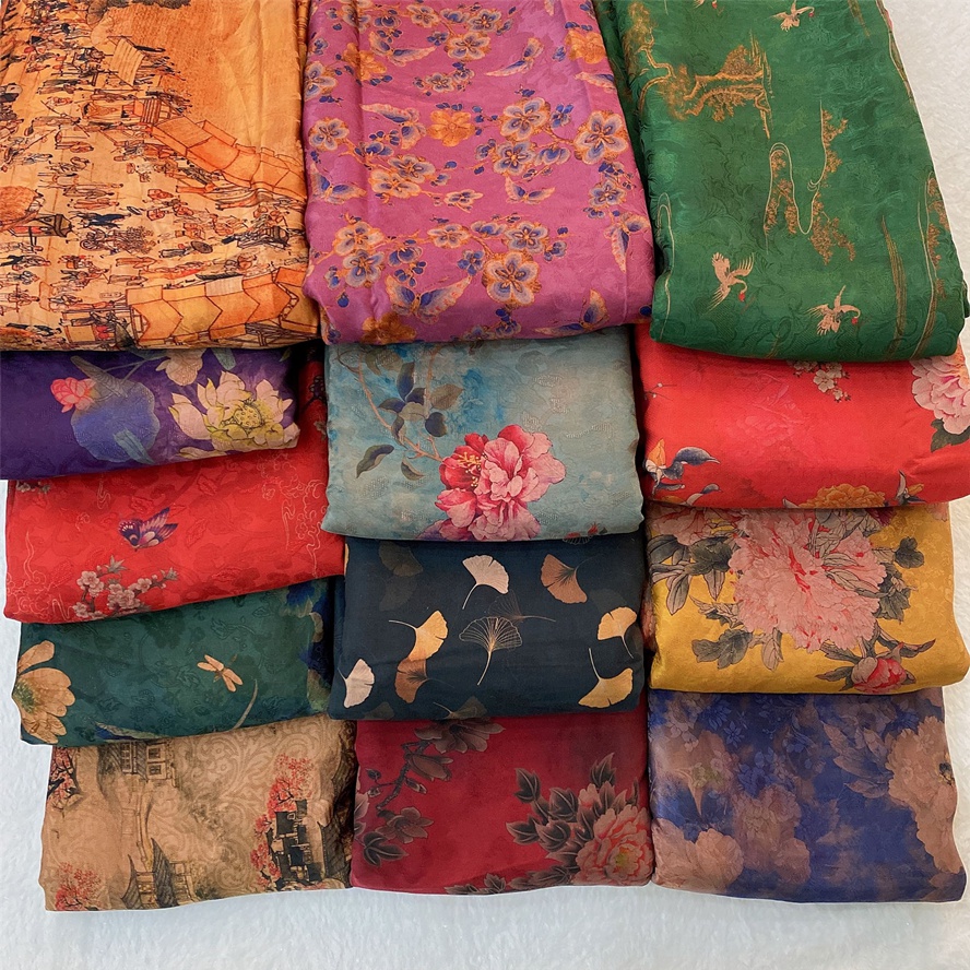 真丝布料高档香云纱零布头面料处理正宗顺德古风丝绸重磅莨绸布料14号