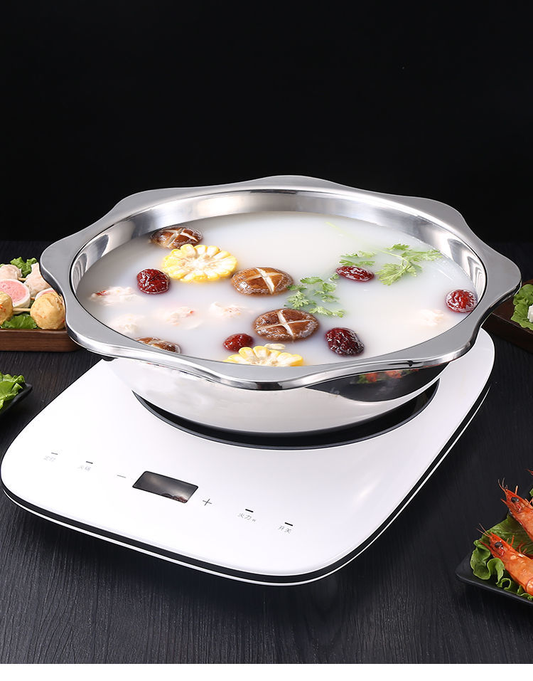 特厚不锈钢鸳鸯锅火锅盆商用八角盆电磁炉燃气炉通用涮火锅家用八角