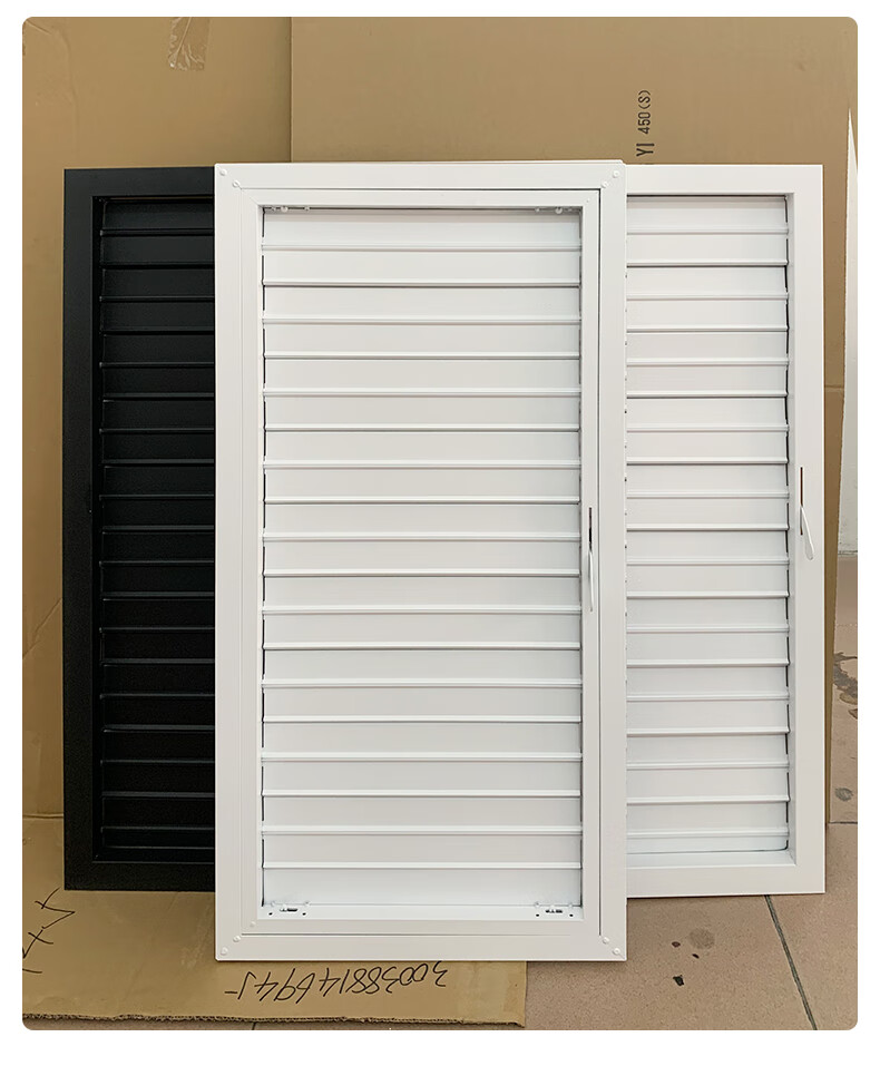 铝合金联动百叶通风口防雨暖气片长方形活动百叶出风口室外百叶窗白色