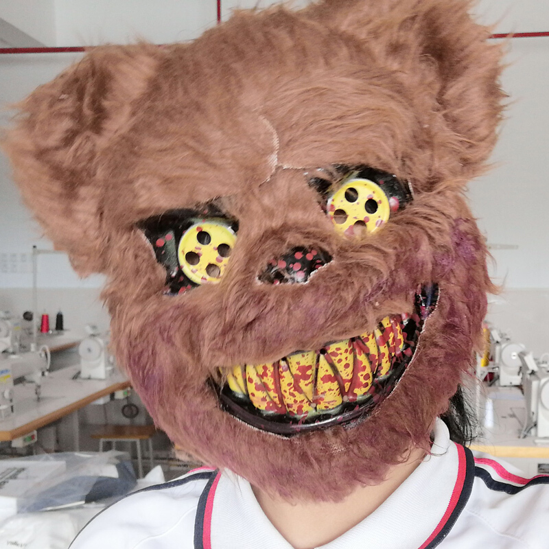 狼人杀面具jk恶魔兔子面具全脸恐怖血腥头套万圣节毛绒可爱拍照道具