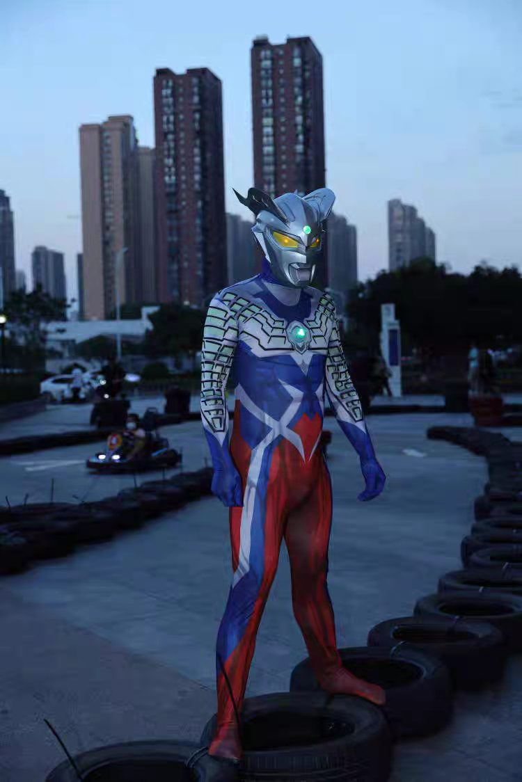 托雷基亚奥特曼皮套儿童男童cos迪迦托雷基亚连体服装发光头盔奥特曼