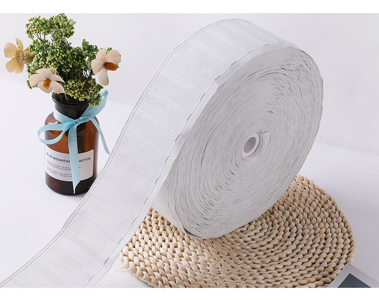 工厂直销窗帘挂钩布带涤纶棉质布带防晒四爪钩白布带50米涤纶布带一卷