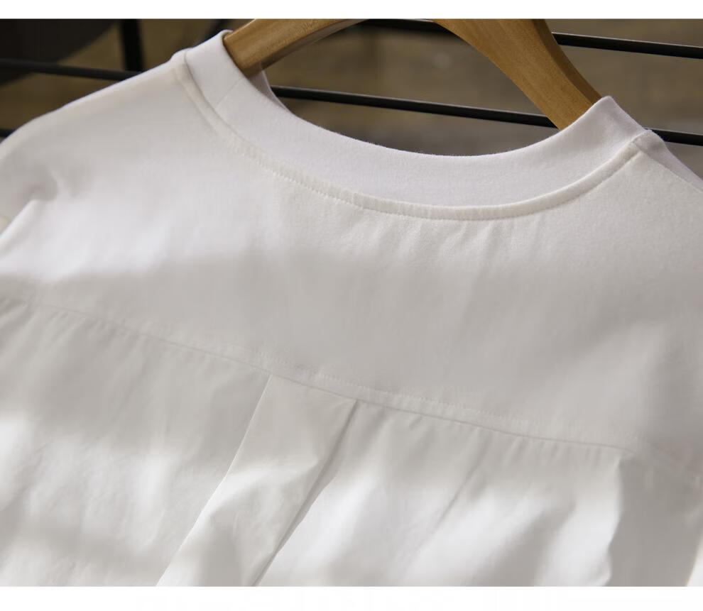 梵希蔓白色t恤女宽松设计感小众初秋薄款上衣长袖洋气减龄打底衫 f8