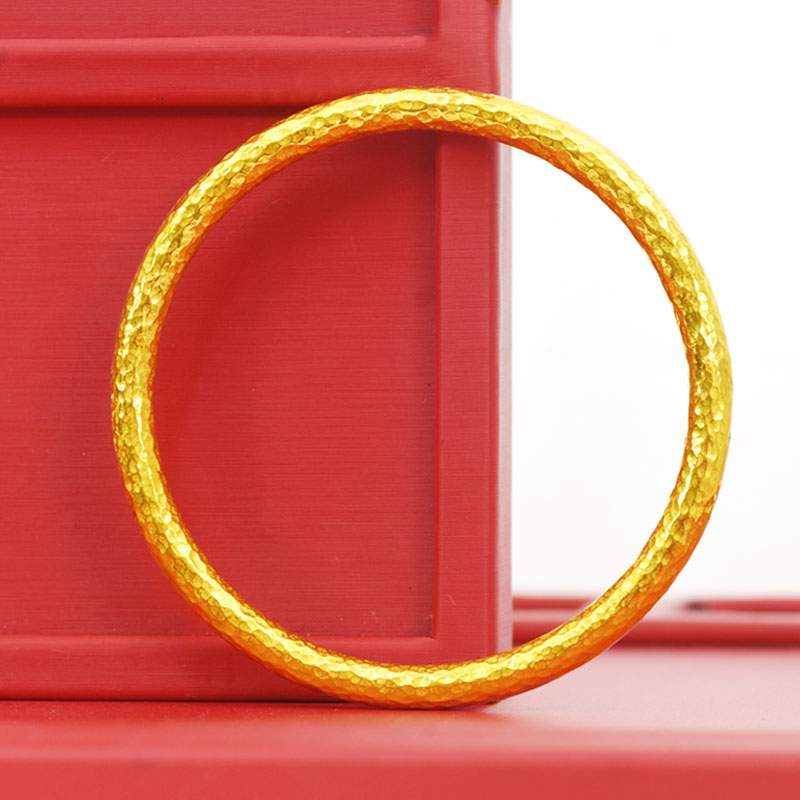 素圈婚嫁送礼亮面金重25g面宽约5mm半实心下单留言圈口按实物金重退补