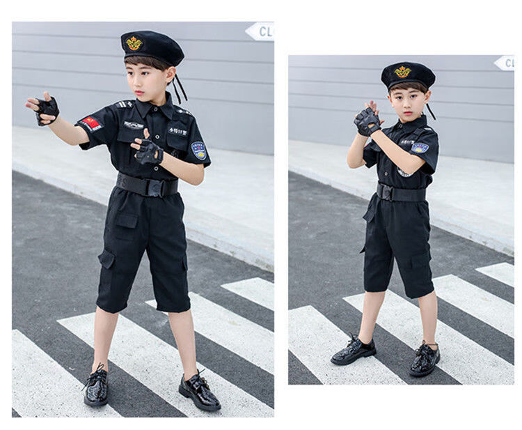 警察儿童服装儿童衣服夏装短袖套装警官衣服小警察服男女童宝宝演出服