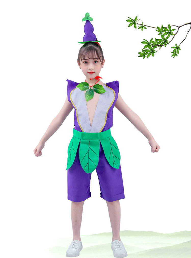 儿童服装男葫芦娃环保童手工diy制作衣服幼儿园亲子时装走秀 五娃