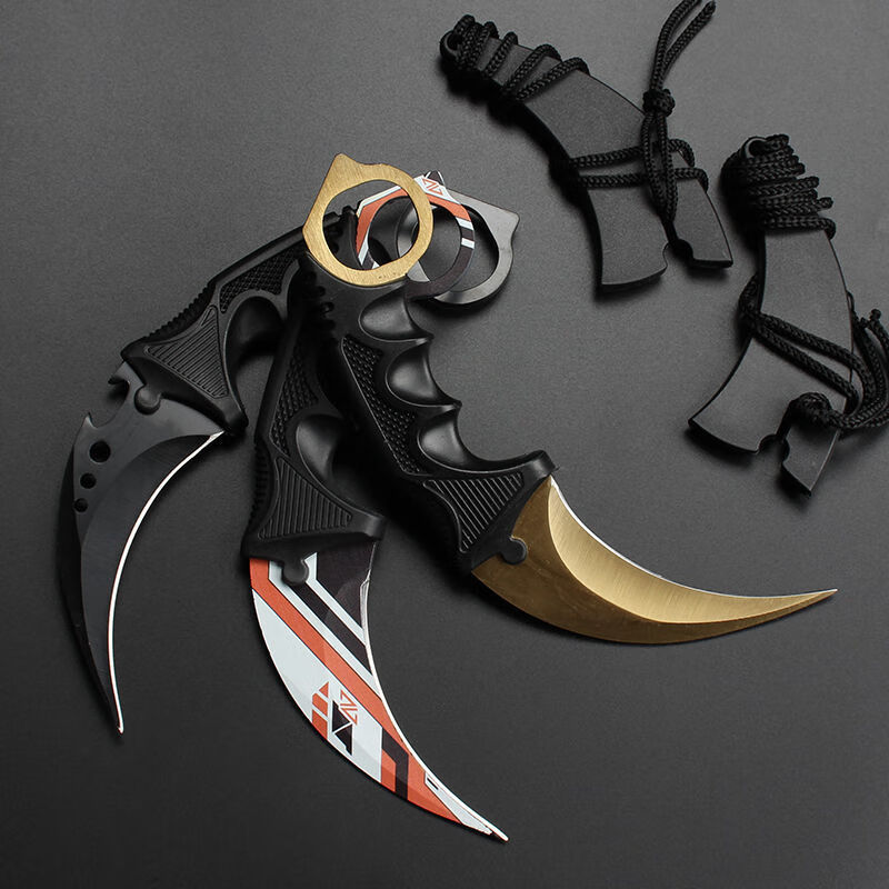 cs go游戏周边csgo爪子刀实物模型金属玩具实体鹰爪 蓝蜘蛛网 配刀鞘