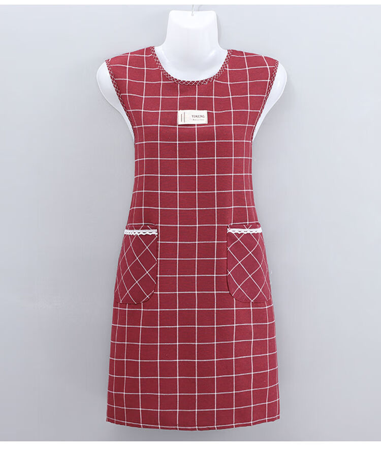 厨房罩衣女做饭穿成人围裙女夏季透气护衣家用做饭围兜工作服无袖反穿