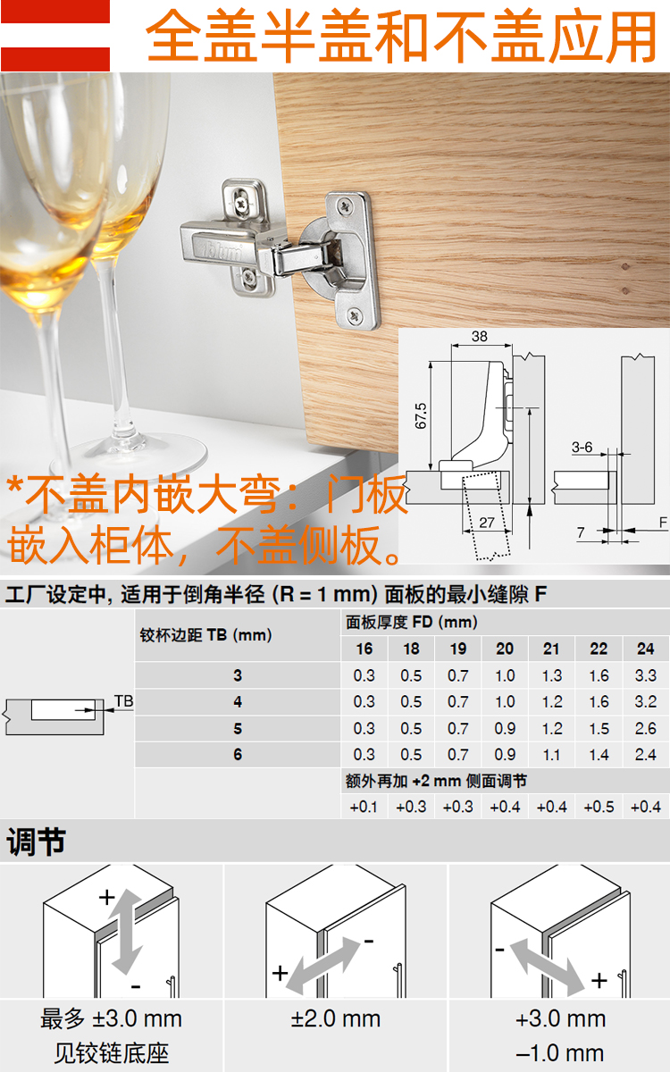 百隆铰链孔距图片