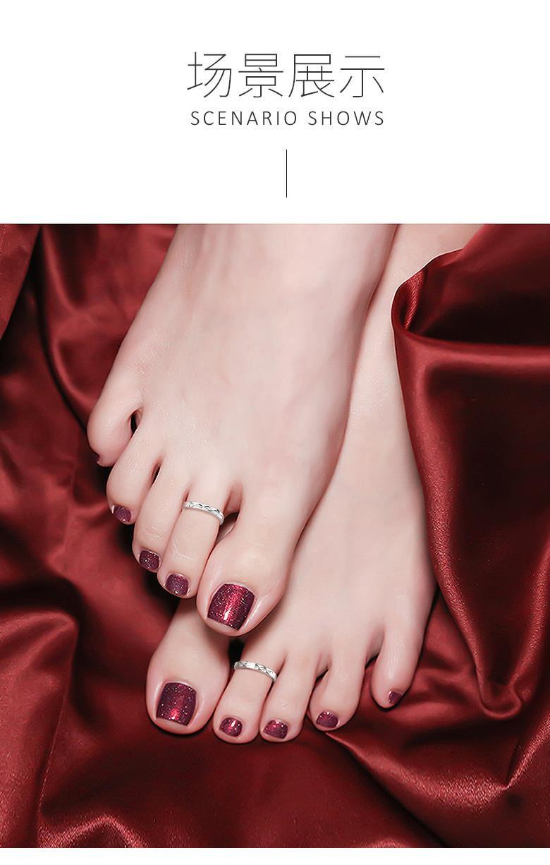 米聆银脚戒女性感脚趾素戒脚趾环网红款玫瑰金可开口尾戒潮人脚戒指