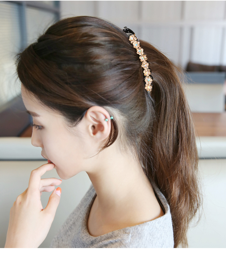 夹竖夹马尾发夹防滑竖式发卡夹气质香蕉头饰女夏季后脑勺水钻竖卡子
