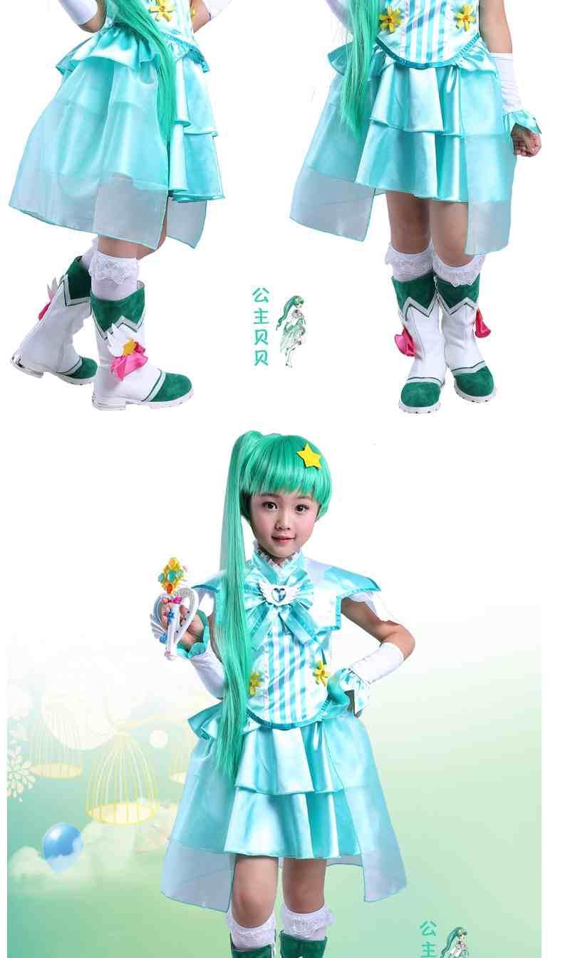 巴啦啦小魔仙衣服 梦幻蓝色全套配饰(有假发) 150码(身高135
