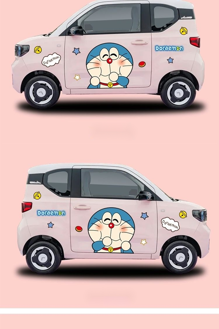 五菱宏光miniev车身贴卡通可爱哆啦a梦车贴车身贴画改装饰贴画 【右侧