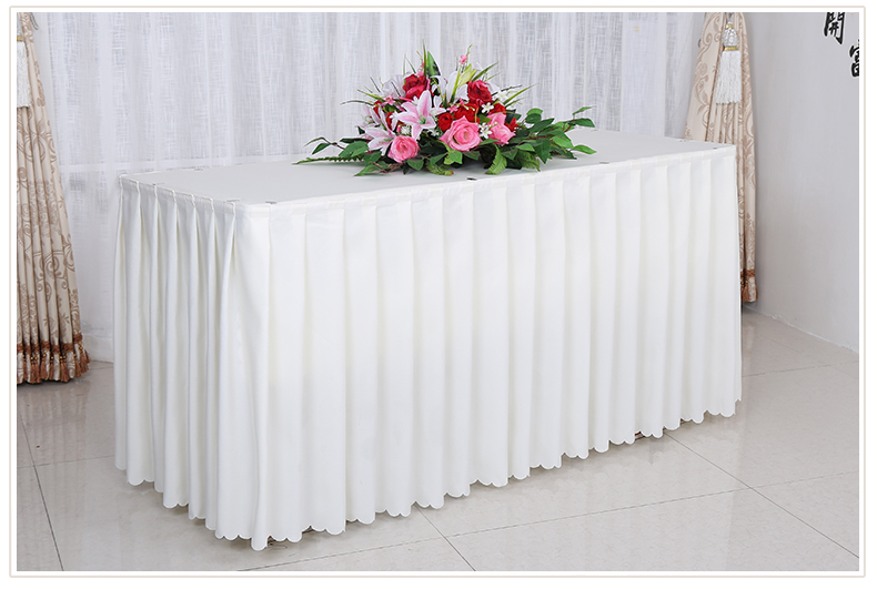 定做分体会议桌布色签到台裙展会活动桌群办公桌罩米白色桌布套新品酒