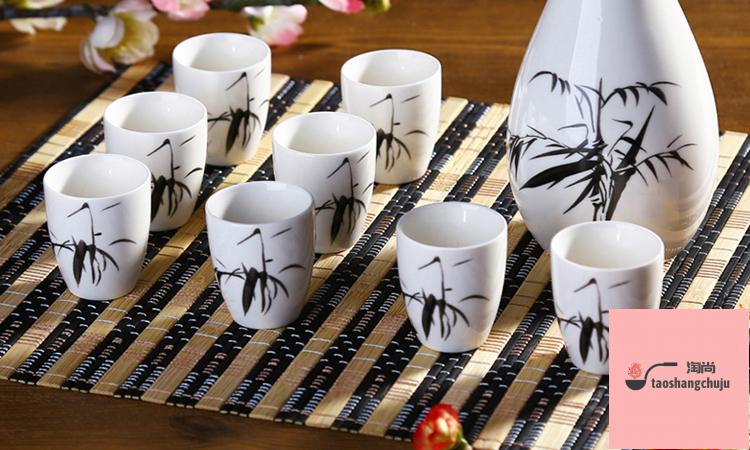 精玻 分酒器套装中式古倒酒器公杯送礼云吞杯白酒杯陶瓷酒具套装烈