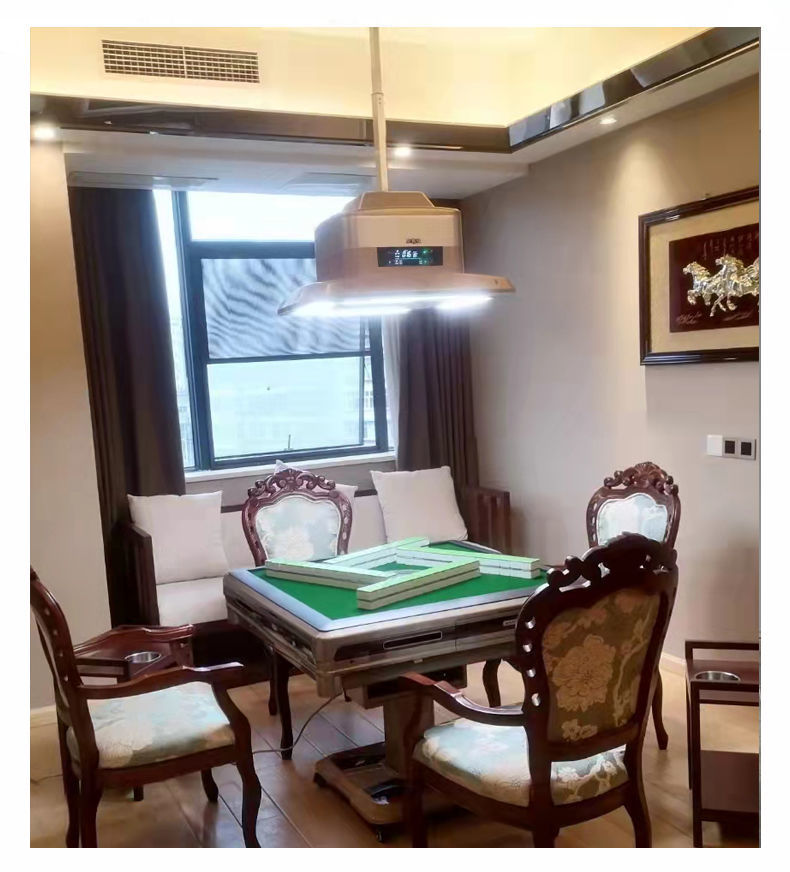 棋牌室空气净化器麻将馆吸烟灯家用升降吊灯智能大吸力麻将净化灯