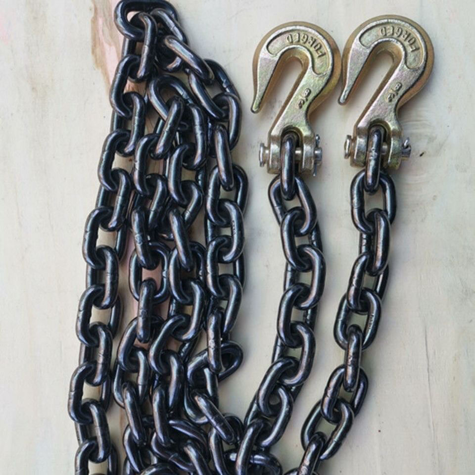 g80锰钢链条捆绑链条拉紧器抓钩链吊钩索具拖车链条起重吊链吊钩定制2