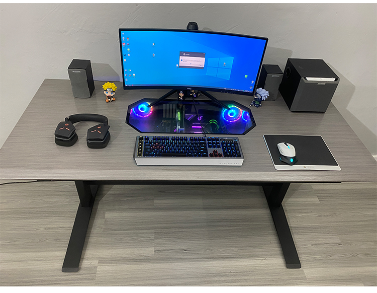 机箱一体式电脑桌 btooer新型电脑机箱一体桌透明台式组装机抽屉式