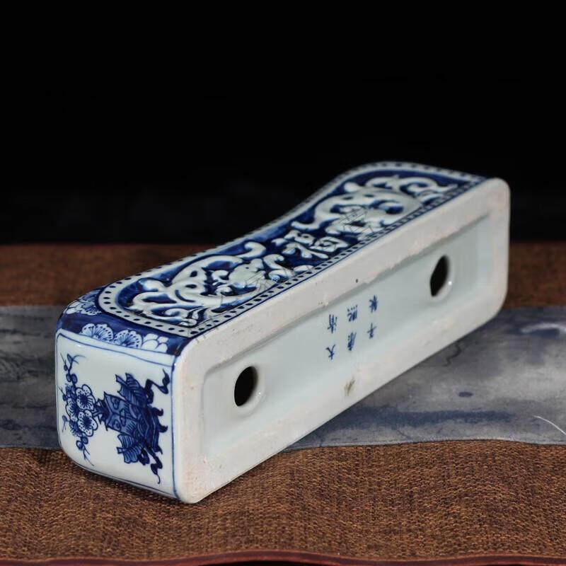 青花陶瓷枕景德镇手绘青花瓷枕头 高雅陶瓷枕头 仿官窑影青瓷器枕头