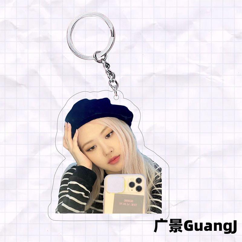 广景朴彩英rosé钥匙扣挂件blackpink周边可爱萌高清书包挂饰创意礼品