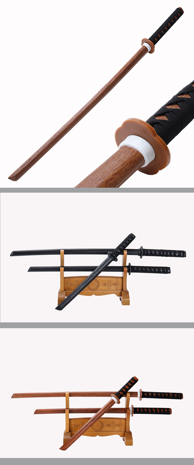 日本武士合法木刀带鞘木质太刀唐横刀竹刀木制魔刀千刃居合刀剑60cm