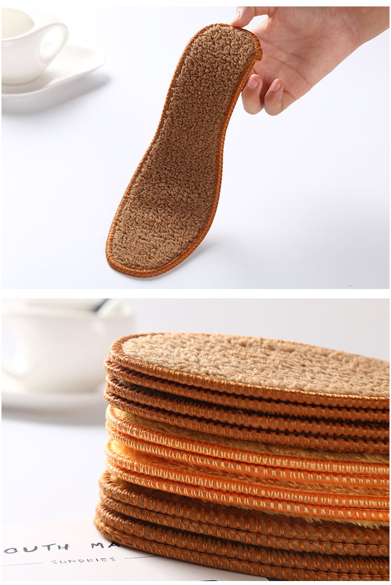 荷塘梦现货速发新款超软羊驼绒鞋垫冬季加绒加厚保暖男女防臭透气吸汗