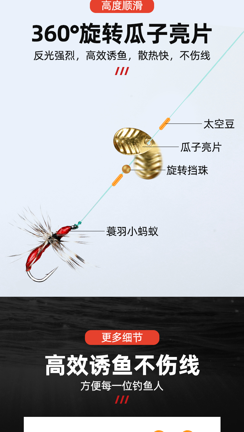 德岛路亚饵瓜子亮片套装绑好钓马口白条翘嘴专杀微物徦饵德岛格里菲斯