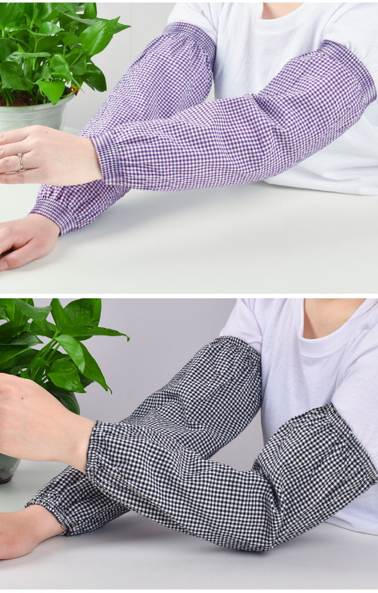 棉袖套女加长款成人工作防油污袖套上班宽松薄款透气护臂套袖双针透气