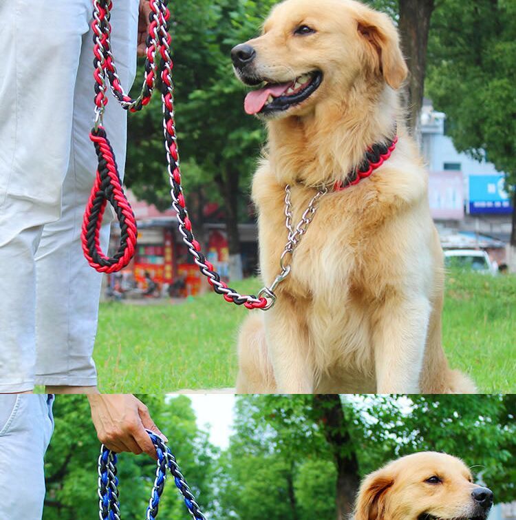 大型犬狗狗牵引绳小中型大型犬遛狗绳子泰迪金毛拉布拉多项圈狗链子