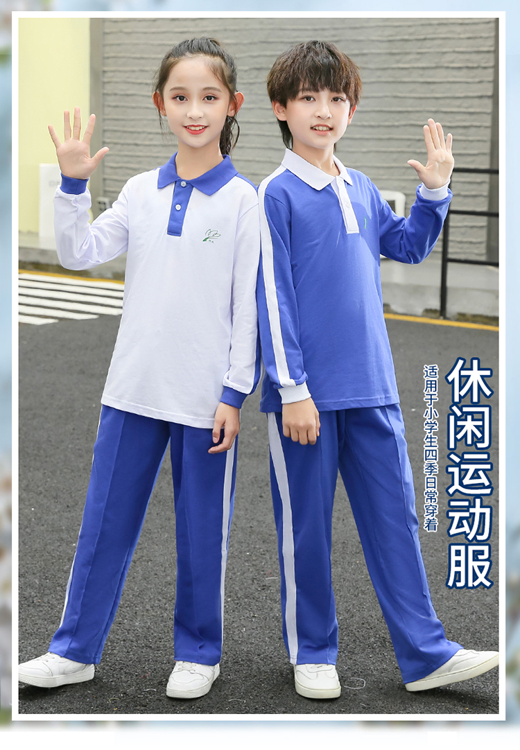 国产潮品青少年秋季校服深圳校服套装小学生统一春秋班服至六年级蓝色