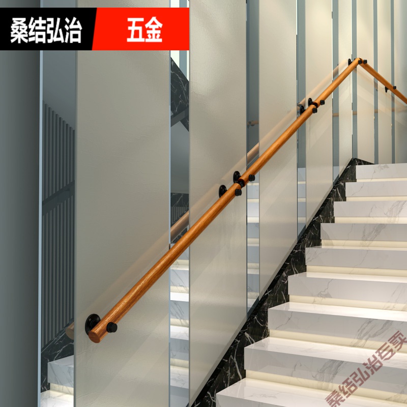 楼梯扶手欧式靠墙楼梯扶手实木别墅阁楼室内老人儿童木扶梯家用走廊自