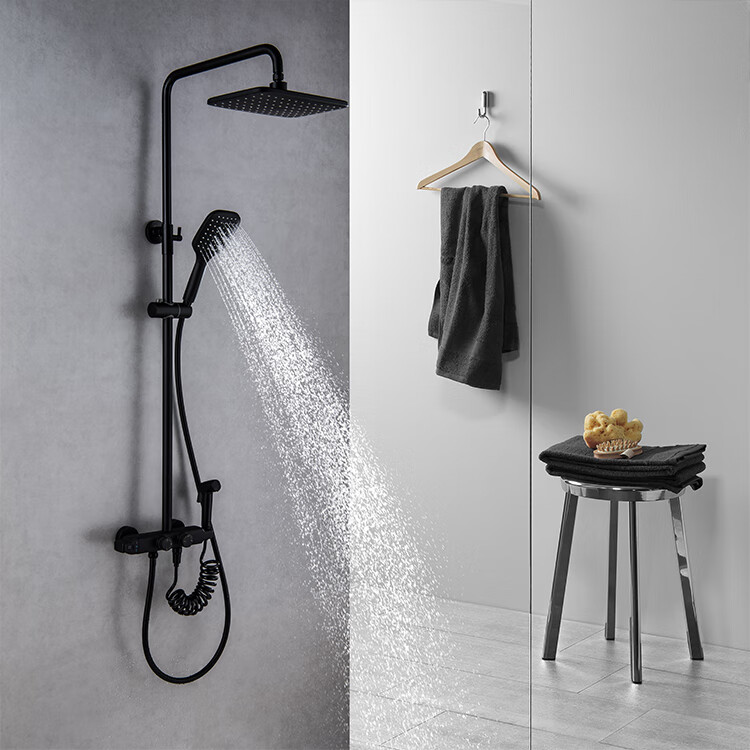 科勒(kohler) 科勒恒温全铜淋浴明装花洒套装冷热水带喷枪挂墙式四