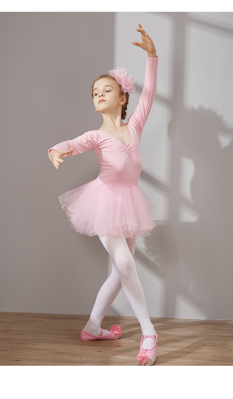 小米mi米家儿童舞蹈服装女童春秋长袖幼儿练功服中国舞跳芭蕾舞裙