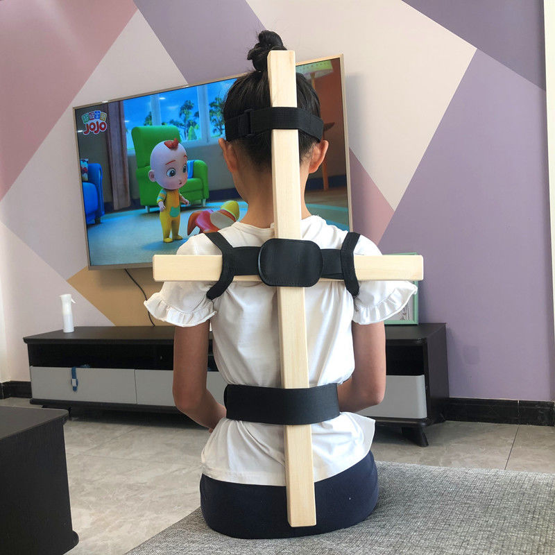 梵熙娅学生坐姿架写作业练字儿童防驼背带部队站军姿训练实木十字架绑