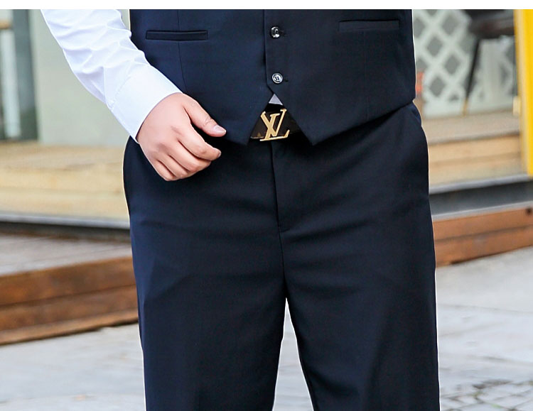 祺杰仕垂感大码西裤男直筒宽松胖子商务正装坠感免烫加肥加大男士西装